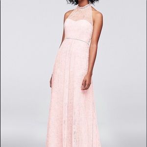 Allover Chantilly Lace A-Line Bridesmaid Dress